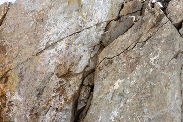 Close Up of Rocky Surface with Visible Cracks in BC, Canada