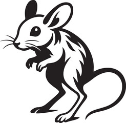 Fototapeta premium Jerboa drawing clean lines bold shape, Unique jerboa silhouette for designers