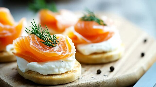 sandwiches with salmon, canapes