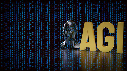 The Human Bust Ana AGI for Technology concept 3d rendering.