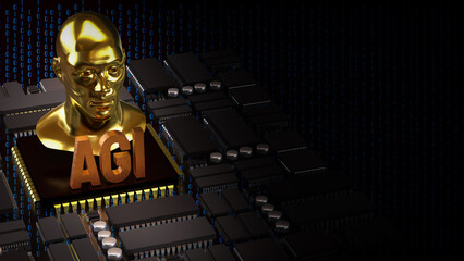 The Human Bust Ana AGI for Technology concept 3d rendering.