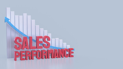 The Sales performance and chart for Business concept 3d Rendering.