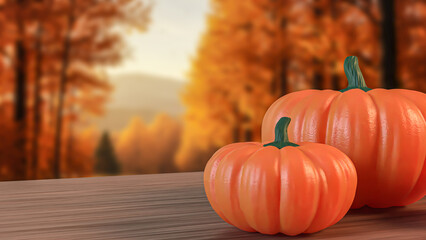 The Pumpkin for food or Holiday concept 3d Rendering.
