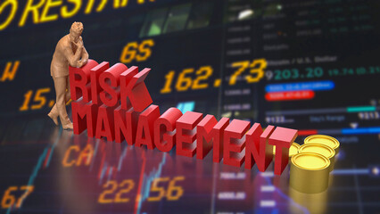 The Red risk management for Business concept 3d Rendering.