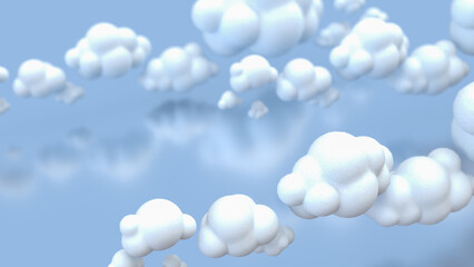 The Cloud on Blue Background for eco or technology concept 3d Rendering.