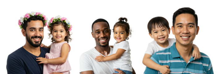 Diverse Group of Multiracial Adults Holding Young Children in Family Portrait