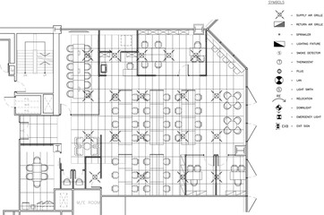 2D AutoCAD Drawing of Office Furniture Layout with Air Conditioner Layout in Vector Format