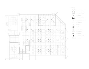 2D AutoCAD Drawing of Office Furniture Layout with Air Conditioner Layout in Vector Format