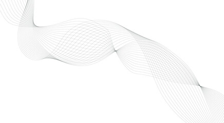 Fototapeta premium Grey wavy curve line technology concept background. Frequency soundwave backdrop. Business curve lines on transparent background. Modern background design.