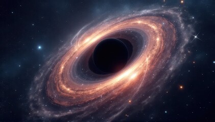 Obraz premium Black hole in space with swirling light
