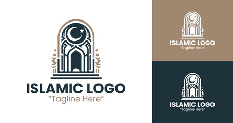 Professional Islamic Logo with Minimalistic Design for Branding in Modern Colors
