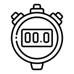 stopwatch outline icon for basketball training and timing use