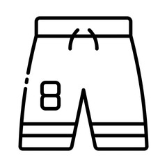 shorts outline icon for basketball uniform and player outfit