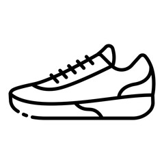 basketball sneaker outline icon for court gear and footwork