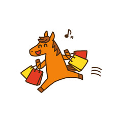 2026年 令和八年 午年 年賀 福袋 バーゲン 馬 キャラクターイラスト