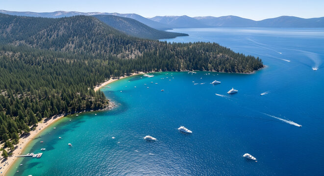 Stunning AI-Generated Aerial View of a Beach and Boats
