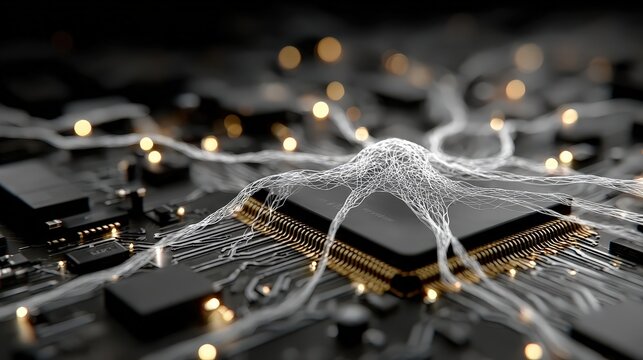 Computer Chip Neuron Network: AI Microprocessor for Machine Learning