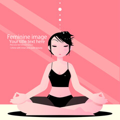 美容のためにヨガのポーズをする女性