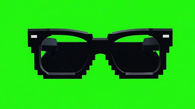 A pixel sunglasses meme with green screen