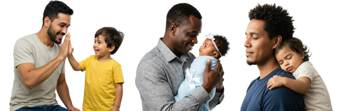 Diverse Fathers with Children: Emotional Connections and Cherished Moments