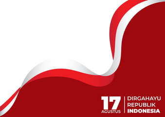 red and white indonesia flag ribbon independence indonesia hut ri background 