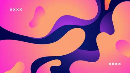 Abstract colorful design with pink, purple, and orange shapes suitable for backgrounds, prints, marketing materials, and multimedia projects.