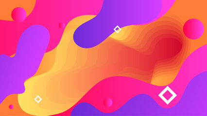Abstract colorful fluid design with circles and squares suitable for background, graphic design, web design, and advertising projects. Bright, modern, and versatile.