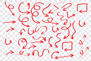 Hand drawn black arrows isolated 