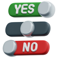 3D Yes No Toggle Icon