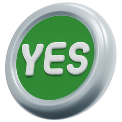 3D Yes Button Icon
