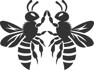 Black bee vector silhouette