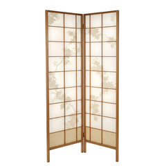 Shoji screen with floral design isolated on transparent background. for room divider
