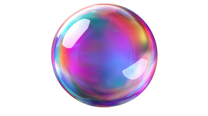 Obraz premium vibrant 3d bubble with a smooth iridescent on white background