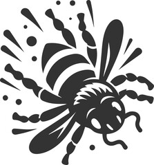 Black bee vector silhouette