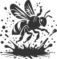 Black bee vector silhouette