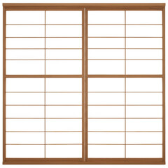 Wooden window with rectangular panes isolated on transparent background. use cases: architecture.