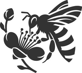 Black bee vector silhouette