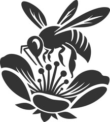 Black bee vector silhouette