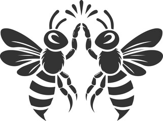 Black bee vector silhouette