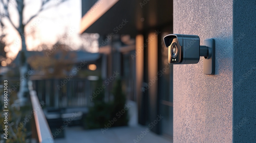 Fototapete Detailed image of a smart home security system employing encrypted signals for protecting connected devices and maintaining IoT security.