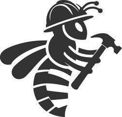 Black bee vector silhouette