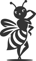 Black bee vector silhouette