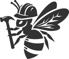 Black bee vector silhouette