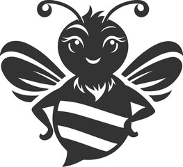 Black bee vector silhouette