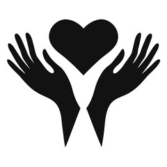 Human Hands Making Heart Silhouette Vector for Love and Romantic Concepts