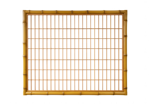Bamboo frame isolated on transparent background for decoration and backgrounds.