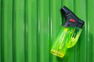 Green lighter on green background with levels