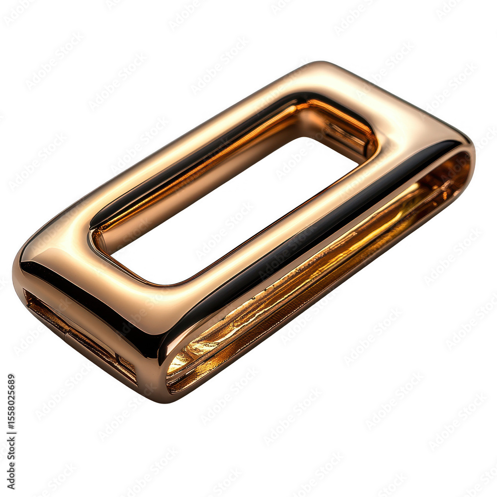 Poster luxurious polished rose gold metal rectangular link with rounded edges and a smooth reflective surfa