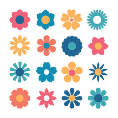 Collection of geometric flower petal shape