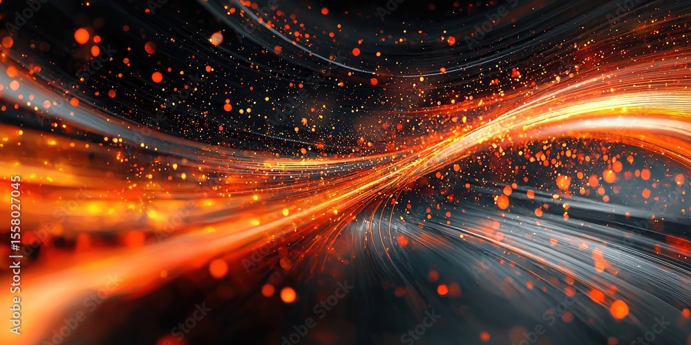 Poster an abstract artwork showcasing digital effects with an emphasis on the interplay of creative and exp
